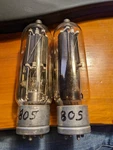 Qty 2 Ge 805 VT-143 Vacuum Tubes, Filament Tested Good, Power Triode. Fixed Price $500.00.