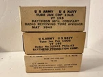 Lot Of 3 Us Army / Navy Raytheon Tube Jan Crp 1005 Vt 195 New In Box. Fixed Price $60.00.