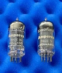 Two Valvo ECC82 12AU7 Tubes K62 45 Deg. Getter - 1956 /amplitrex Amperex. Fixed Price $429.00.