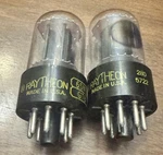 Matched Pair Nos Raytheon 6SN7GTB Black Plates Side Getters Audio Tubes. Fixed Price $130.50.