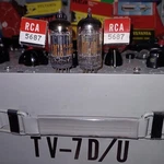 2X TV7D/U Re-tested Nos/nib 1963 Rca 5687 Bronze Nickel Plates Ring Gtr Tubes. Fixed Price $35.00.