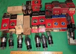 (19) Rca Big-pin Radio Tubes Boxed! Clean! Tested Good! Nos 1930'S. Fixed Price $109.99.