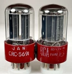 2 Rca 5691 Red Base Tubes 6SL7GT TV7 & AT1000 Test Strong And Balanced Jan Crc. Fixed Price $125.00.