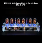Nixie Tube Clock On Z5660M Big Acrylic Case With Columns Slot Machine 12/24H. Fixed Price $167.95.