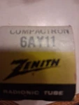 Vac Um Tube 6AY11 Compactron Zenith. Fixed Price $19.00.