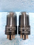 Tungsol 6SL7 5691 VT-229 Black Glass, Round Plates Excellent Values Matched Pair. Fixed Price $235.00.