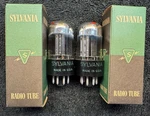 2 Nos Matched Sylvania 6SN7GTB Chrome Top Tubes Usa 1957. Fixed Price $89.00.