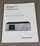 Harman Kardon Preamplifier Model A-402 Technical Manual D-3910. Fixed Price $74.95.