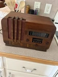 Vintage Farnsworth BT-22 Tube Radio Art Deco Wood Cabinet Untested. Fixed Price $156.00.
