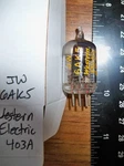 Strong Western Electric Black Plate D Getter 403A - JW6AK5 Tube 102. Fixed Price $11.24.