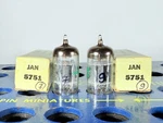 Closely Matched Pair Ge 5751 ECC83 Same Date Tested Like Nos Balanced Tube. Fixed Price $88.45.