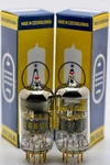 E88CC 6922 Cca Tesla Telefunken Tool Red-tip Yellow Gold-pin Matched-pair Tubes. Fixed Price $330.00.