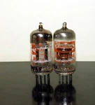 Rare Matched Pair Raytheon JRP-12AT7WA/ECC81 Black Plates Triple Mica Tubes. Fixed Price $69.99.