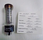 Ge 5U4GA Black Plate Rectifier Tube Tested With Data Sheet. Fixed Price $17.99.