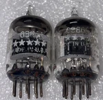 Matched Pair Ge 6386 5 Star Black Plate Vacuum Tubes TV7 Tested 30/30 (20 Min). Fixed Price $450.00.