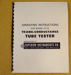 Manual For Superior TV-12 Tube Tester Checker TV12. Fixed Price $6.99.