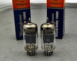 (2) Westinghouse 12AX7 Tubes Short Gray Plates D Getters Test Nos. Fixed Price $64.99.