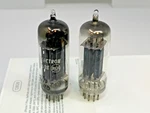 2 X 6CG7 Rca Tubes*black Plates Square Getters Strong & BALANCED*1950'S. Fixed Price $39.50.