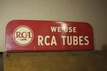 Vintage "we Use Rca Tubes" Store Display - Advertising Metal Sign 20" X 6 1/2". Fixed Price $179.99.