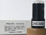 1 Nos 6V6GT/G Philips Black Coated Glass Made In U.s.a Amplitrex Tested Tube. Fixed Price $144.00.