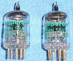 2 Nos Amperex Jan 5847 Aka 404A Vacuum Tubes - Gold Pin Pentodes For Audio Amps. Fixed Price $70.00.