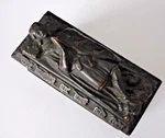 Antique Bronze Sarcophagus Casket Sculpted Effigy Of Knight Lidded Box. Fixed Price $248.55.