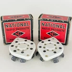 Pair Of Vintage National Radio Products XC-7S Ceramic Pin Tube Sockets (a). Fixed Price $29.95.